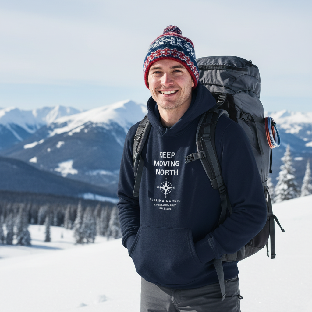 Keep Moving North Compass Hoodie