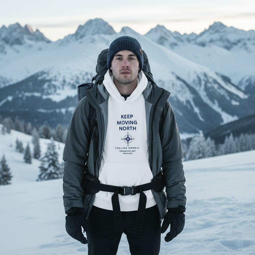 Keep Moving North Compass Hoodie