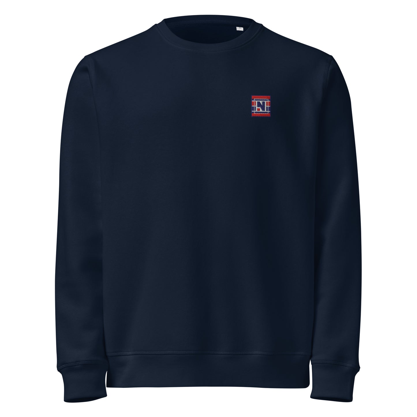 Navy Nordkapp crew jumper with embroidered logo and Nordic back print