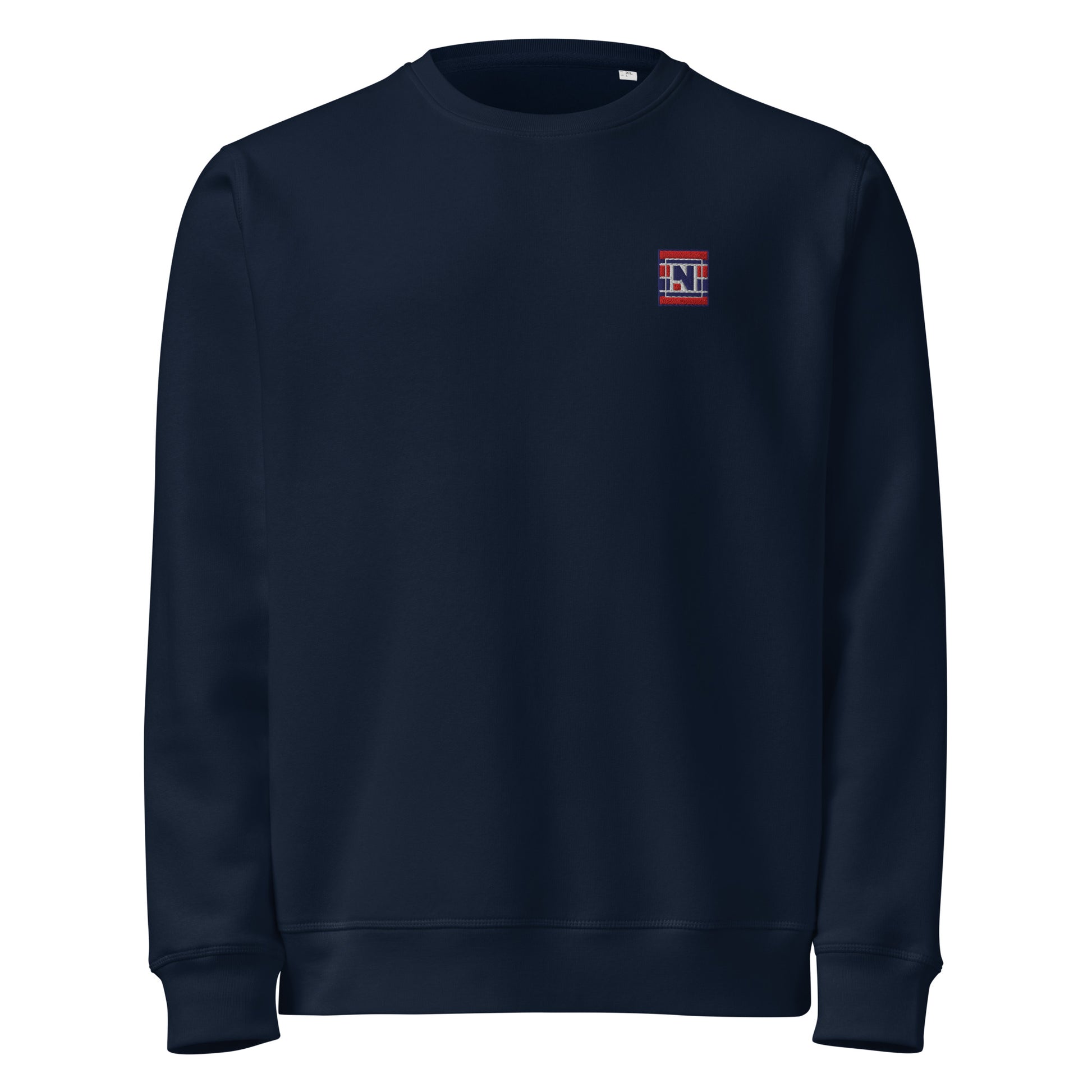 Navy Nordkapp crew jumper with embroidered logo and Nordic back print